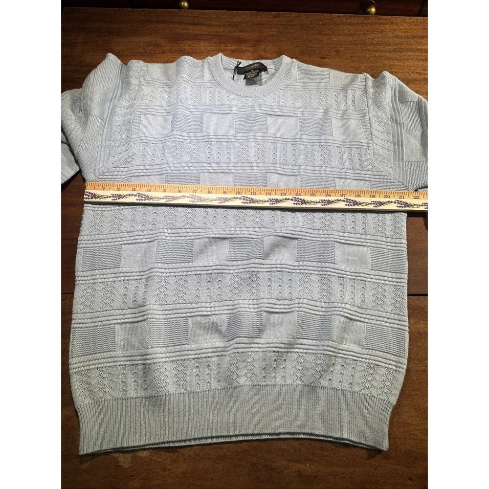 Giorgiolini‎ Textured Wool Blend Patterned Sweater Men's XL NWT Lt. Blue.